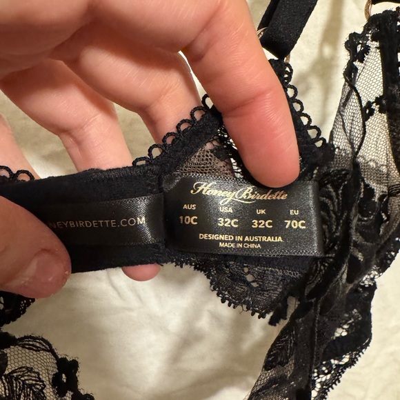Honey Birdette Whitney Black Lingerie Set || Bra-32C, Garter Belt-Sm, Panty-Sm - Picture 7 of 15